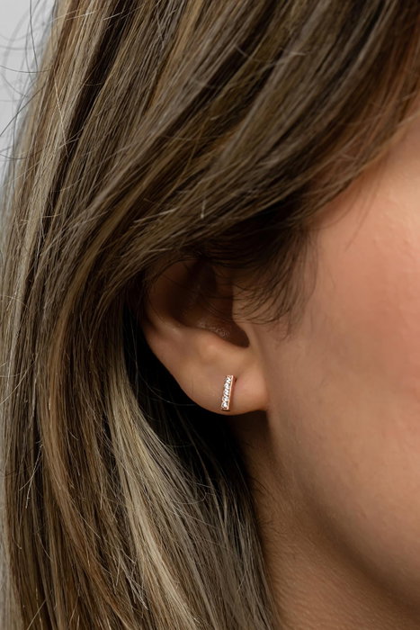 Heliophilia Silver Pendientes de Plata de Ley 925 con Oro Rosa y Circón